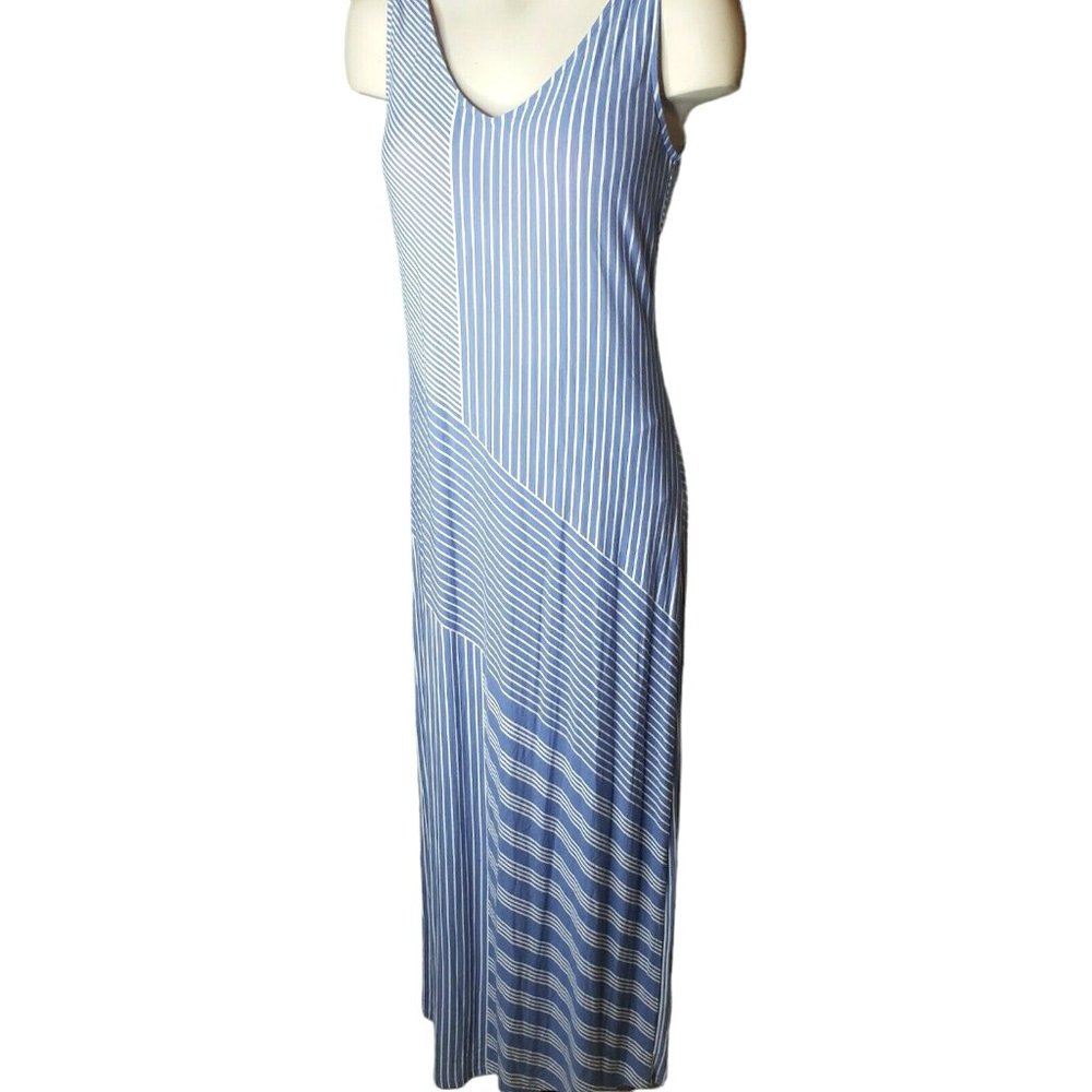 Tommy Bahama Maxi Dress Sleeveless Blue Stretch Womens S/P Viscos